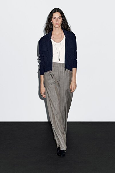 Massimo Dutti %100 yün ince çizgili pantolon