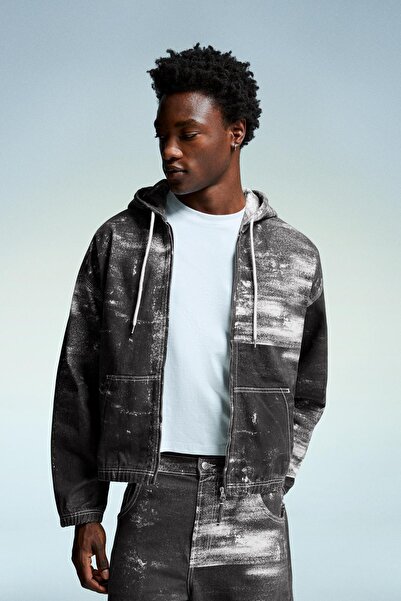 Bershka Desenli denim ceket