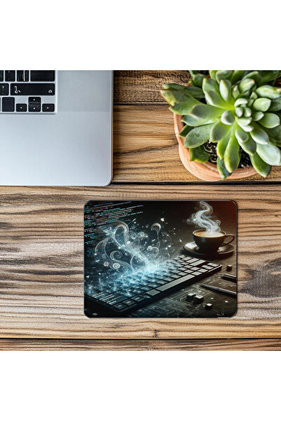 Luluyen Холографска подложка за мишка с клавиатура и кодови клавиши - 19x23 см 2 мм правоъгълна вносна подложка за мишка с печат