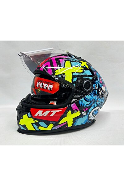 MT Braker Sv Crazy Teddy B7 Parlak Renk- Şefaf Vizörlü- Iç Güneş Vizörlü - Mo...