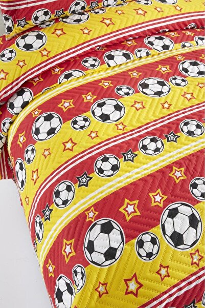 Çeyiz Diyarı Ultrasonic Quilted Champion Single Bedspread Yellow Red