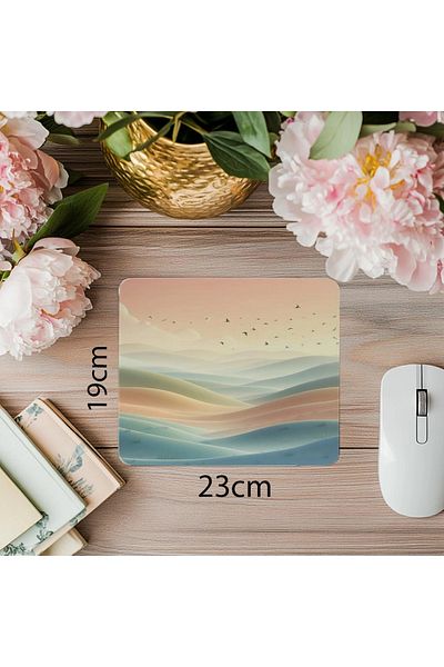 Luluyen Mousepad moale, colorat, minimalist, inspirat din natură - 19x23 cm, 2 mm, dreptunghiular, imprimat importat.
