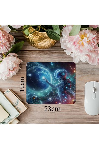 Luluyen Mouse Pad cu scenă spațială cu date - 19x23 cm 2 mm Mouse Pad dreptunghiular imprimat importat