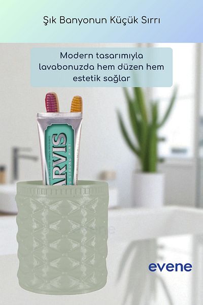 Evene Θήκη οδοντόβουρτσας Θήκη οδοντόβουρτσας Βάση οδοντόβουρτσας Θήκη οδοντόβουρτσας Μαλακό ανοιχτό πράσινο χρώμα Μοντέλο 85