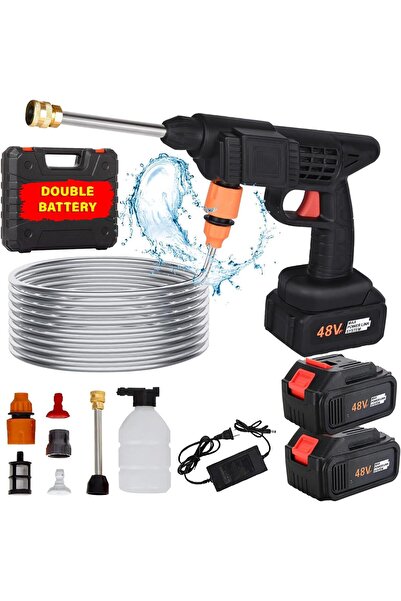 SUKILO 48V Cordless High Pressure Washer with Adjustable Nozzle 5M Hose Pipe ...