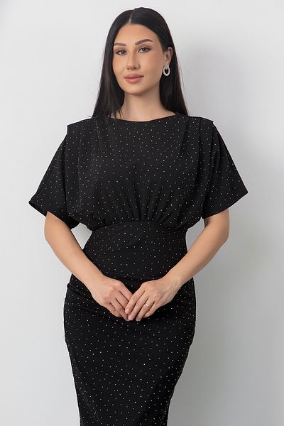 PULLIMM Rochie cu decolteu cu fante cu strasuri DKS1313