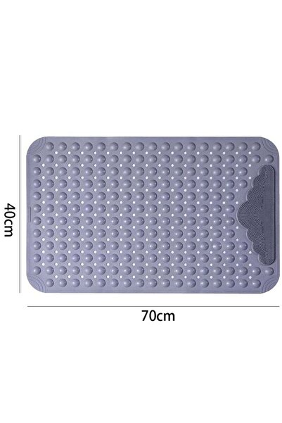 Yelajoy Non Slip Bath Mat for Tub with Suction Cups,Drain Holes Bathtub Mat,Bathroom Shower Mat,40x70cm,Grey