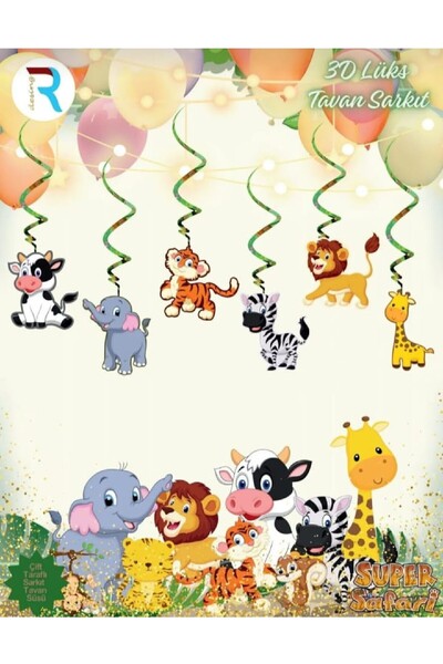 Bkmc مصباح سقف فاخر بطابع سفاري - زينة مصباح سقف فاخر ثلاثي الأبعاد من سفاري ...