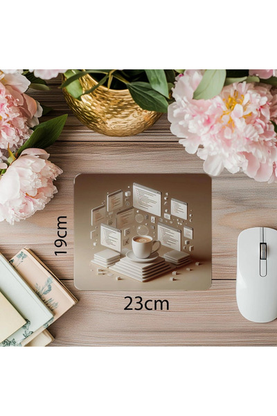 Luluyen Подложка за мишка Code & Coffee с дизайн и семпли линии - 19x23 см, 2 мм, правоъгълна, вносна, с печат