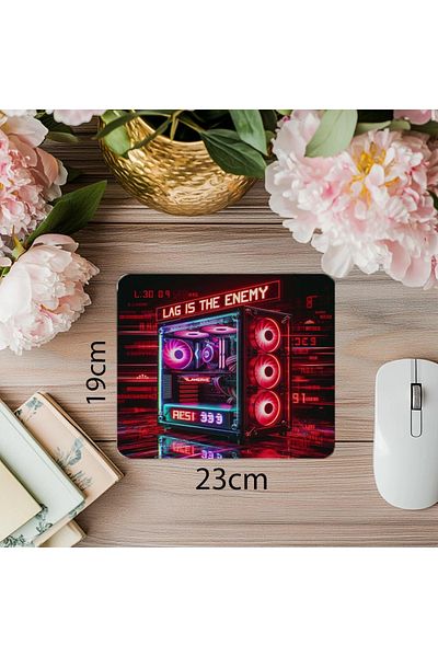 Luluyen Lag Enemy Humorous Glossy Mousepad - 19X23 cm 2 mm Rectangle Imported Printed Mouse Pad