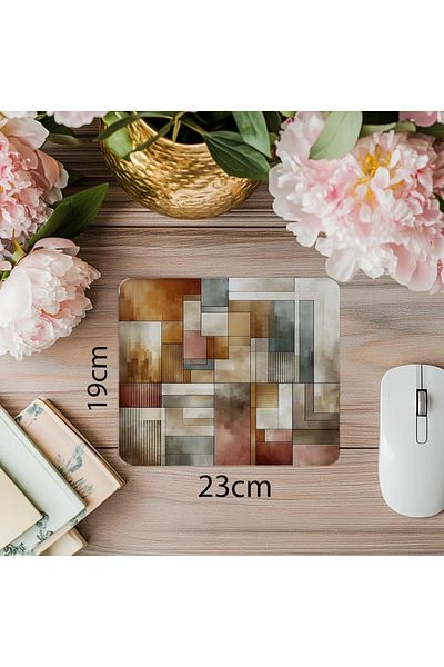 Luluyen Mousepad geometric cu straturi de culoare - 19x23cm 2mm dreptunghiular Mouse Pad imprimat importat