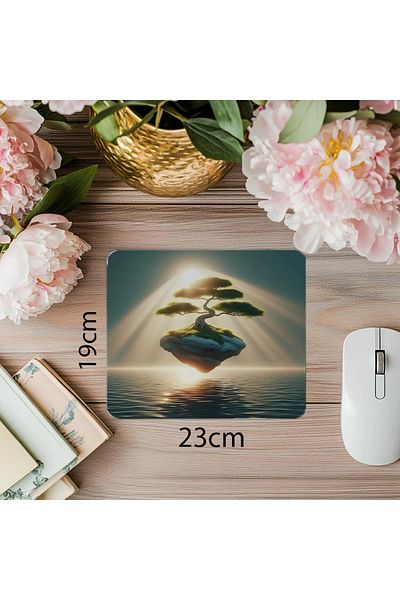 Luluyen Mouse Pad 3D Bonsai Pe Stâncă - 19x23 cm 2 mm Mouse Pad dreptunghiular imprimat importat
