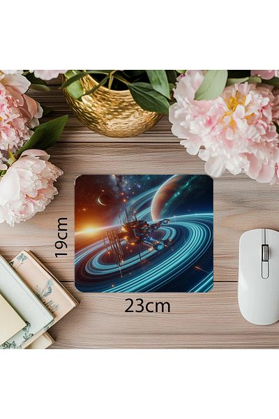 Luluyen Mousepad Gaz Devine Yörüngelen Uzay İstasyonu - 19x23 cm 2 mm dreptunghiular importat imprimat mouse pad