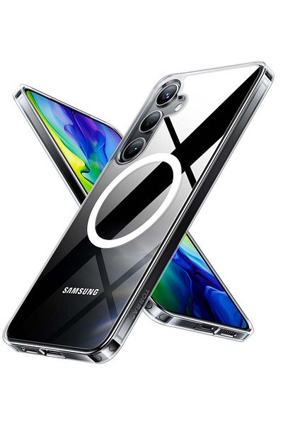 TORRAS جراب مغناطيسي شفاف كريستالي لهاتف Samsung Galaxy S24 Plus