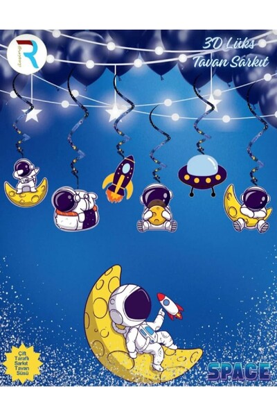 Bkmc مصباح سقف فاخر بطابع الفضاء - زينة مصباح سقف فاخر ثلاثي الأبعاد - ديكور ...