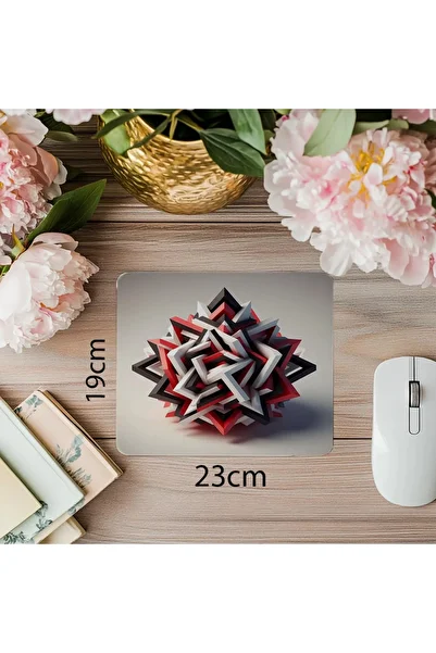 Luluyen لوحة ماوس بناء مكونة من مثلثات ثلاثية الأبعاد - 19 × 23 سم 2 مم مستطيلة مطبوعة مستوردة