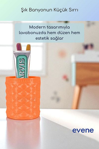 Evene Θήκη οδοντόβουρτσας Βάση οδοντόβουρτσας Βάση οδοντόβουρτσας Πορτοκαλί χρώμα Μοντέλο 85