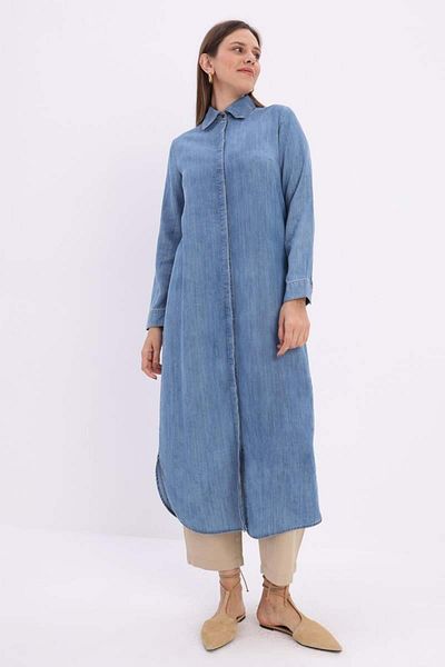 ALLDAY Tunica lungă din denim albastru