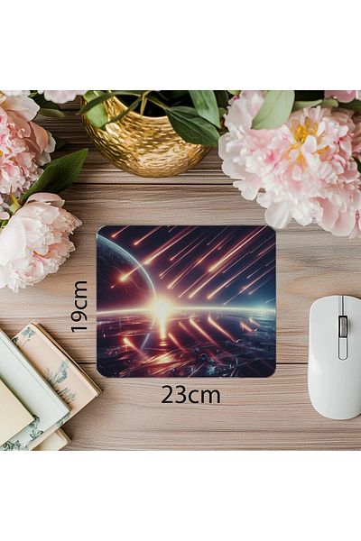 Luluyen Mousepad cu design Meteor cu atmosferă strălucitoare - 19x23cm 2mm dreptunghiular importat imprimat mouse pad