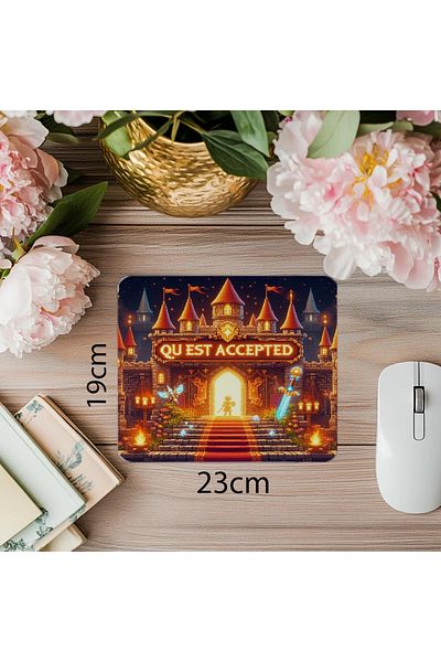 Luluyen Ярка и забавна подложка за мишка Quest Designed - 19x23 см 2 мм правоъгълна подложка за мишка с внос и печат