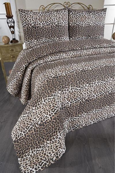 Çeyiz Diyarı Ultrasonic Quilted Leopard Double Bedspread