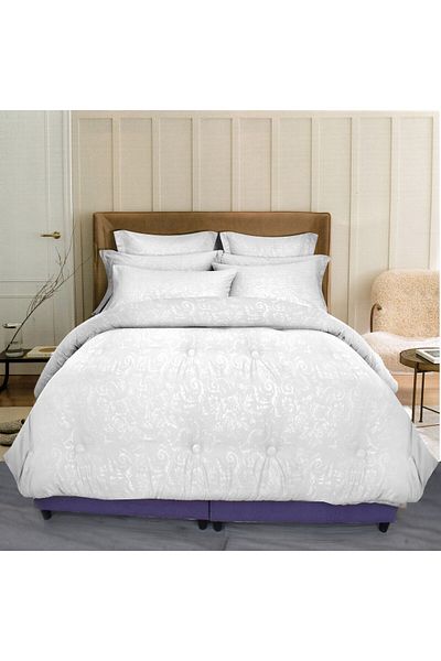 Favourite Vivert White King Duvet Set 8 Pieces