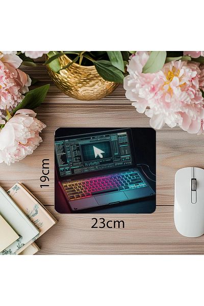 Luluyen Retro-Futuristic Laptop Mouse Pad - 19X23 cm 2 mm Rectangle Imported Printed Mouse Pad