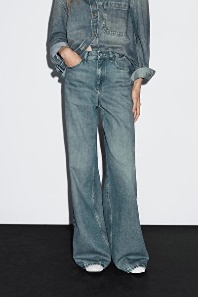 Massimo Dutti Yüksek bel geniş paça jean