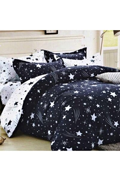 Lenjerii Deco Luxury Two-Sided Cotton Bedding Set for 2 Persons, 6 Pieces, Blue