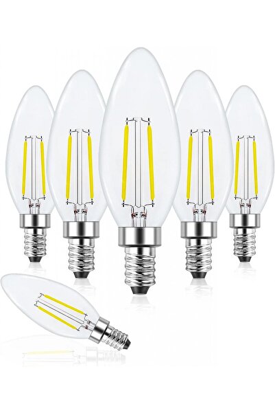 BOOHENKA Set de 5 becuri, LED, E14, metal/sticlă, 10,3 x 3,5 cm