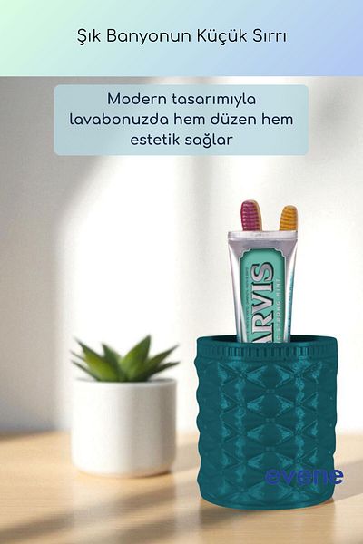 Evene Θήκη οδοντόβουρτσας Βάση οδοντόβουρτσας Βάση οδοντόβουρτσας Σκούρο πράσινο χρώμα Μοντέλο 85