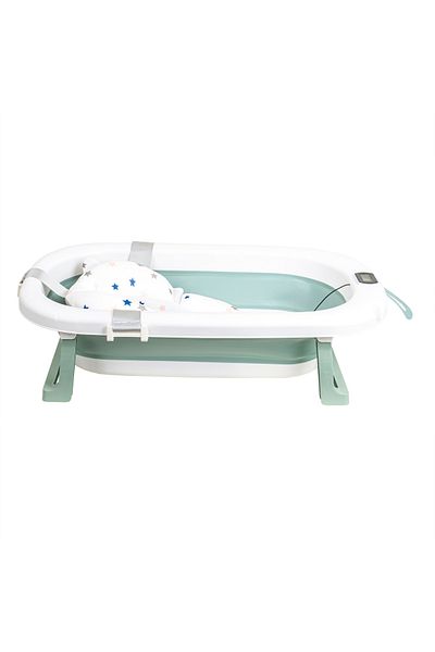 Z-Tools Cădiță pliabilă pentru bebeluși, cu termostat și pernă, verde / ZTS9154
