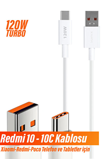 EXENAR Xiaomi RedMi 10 - 10C Uyumlu Hızlı Şarj Kablosu 18W-120W Turbo Şarj Ci...