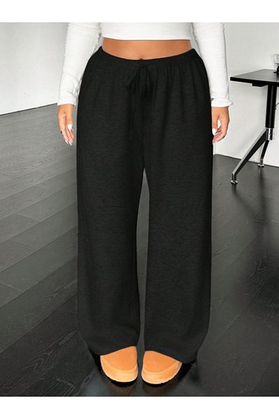 CANDERO Pantaloni de sport pentru femei, negri, largi, supradimensionați, de calitate, cu croiala largi, flexibili, confortabili, din țesăturăYUS