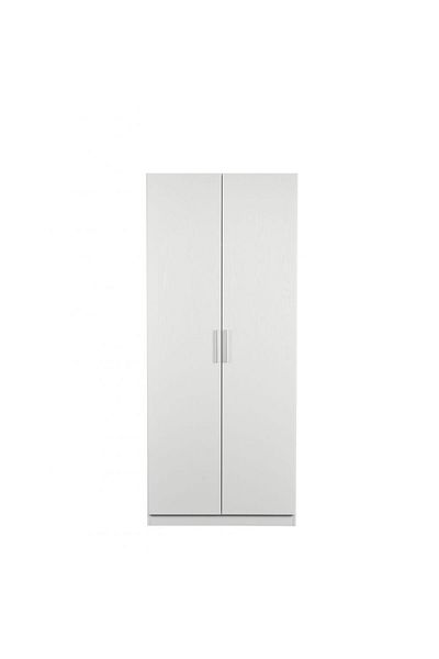 Danube Home Thomas / New Allano/Kensley 2 Door Wardrobe w/ Mirror inside - White L91.6xW59.5xH216cm