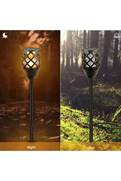 Home Lampă lanternă solară, 12 LED-uri alb cald, efect de flacără, 300mAh