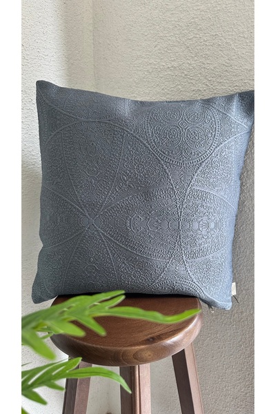 Decamor home Husă de pernă în relief cu model matlasat albastru indigo 1 buc