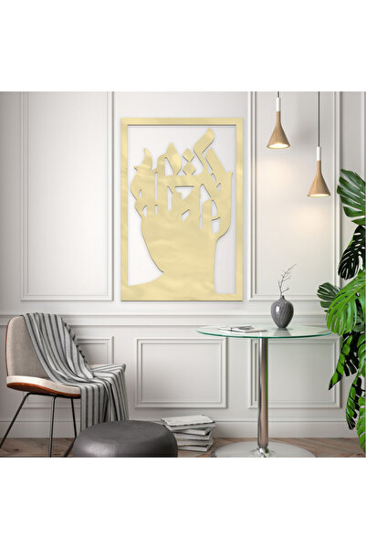 4gdran منحوتة اكريلك ذهبي مودرن بنقشة فتاة