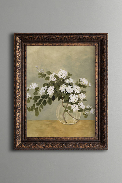 epiqart Flowers in a Vase - Vintage Patterned Frame