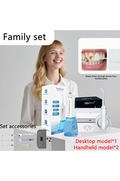 Youtrico مجموعة العناية بالفم المدمجة h2ofloss (3 قطع): 1 مجرفة مياه للأسنان ...