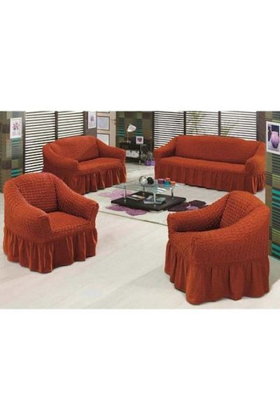 sarra Set of 3-seater, 2-seater and 2-armchair sofa covers, Sarra, Cărămiziu