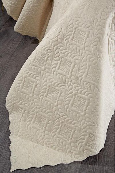 Çeyiz Diyarı Ultrasonic Quilted Elite Double Bedspread Beige