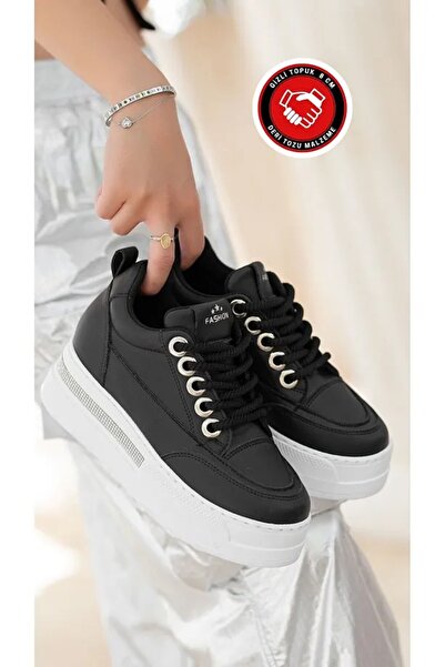 MERETTO By Akıl Bej negru cu toc ascuns șireturi piatră toc ascuns piele pudr...