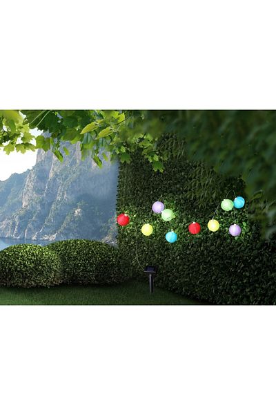 GLOBO Instalație LED pentru grădină, 10 globuri colorate, lungime 300 cm, IP44