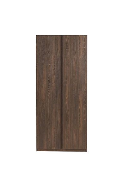 Danube Home Infinity 2 Door Wardrobe with Hanger and Shelves - Dark Walnut L100xW59xH230cm