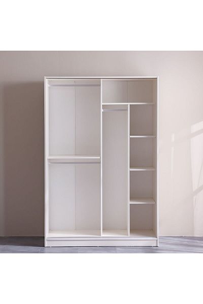 Danube Home Manila Compact Sliding Door Wardrobe - Cream L60xW140xH209cm