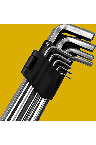 rigour Keneth 9 Parça Uzun Boy Çelik Alyan Anahtar Seti (ALLEN SET) Keneth Ma...