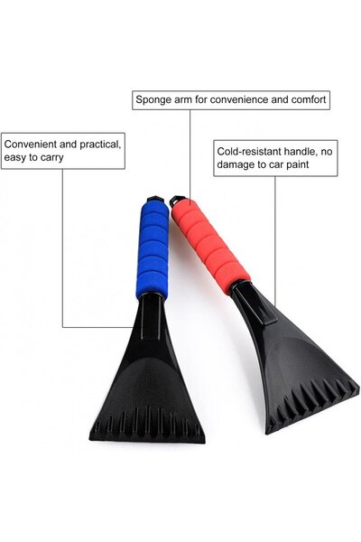 Helweet Set of 2 windshield ice scrapers, ABS, red/blue/black, 280 x 95 x 25mm