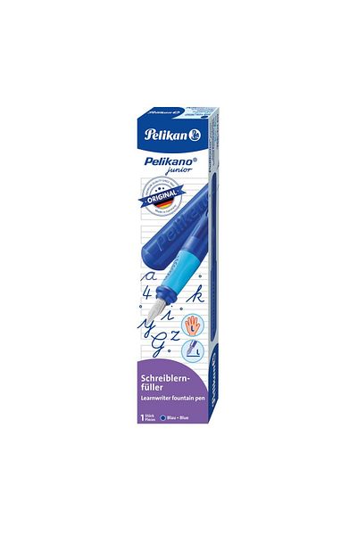 Pelikan Stilou Pelikano Junior, peniță L, mâner ergonomic, pentru stângaci, culoare albastră, material rășină