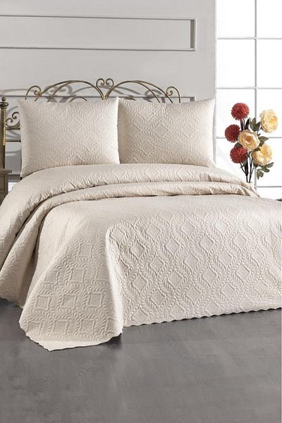 Çeyiz Diyarı Ultrasonic Quilted Elite Double Bedspread Beige